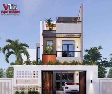 Thiết Kế Nhà Phố Mái Tum