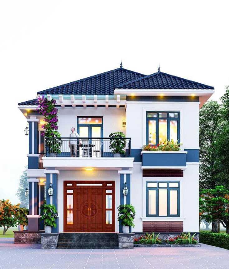 Mẫu nhà phố 2 tầng 4 phòng ngủ NP002